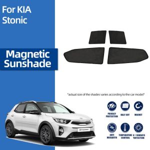 מוסכניקים מצייצים אביזרים לרכב קונים באינטרנט השחרת חלונות לרכב באמצעות וילונות מגנטיים For Kia Stonic Yb 2017-2023 Magnetic Car Sunshade Visor Front Windshield Frame Curtain Baby Rear Side Window Sun Shade Shield - Ca