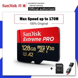 מוסכניקים מצייצים אביזרים לרכב קונים באינטרנט מצלמות דרך מומלצות לרכב SanDisk Extreme Pro Memory Card 32 64 128 gb U3 4K Micro SD Card 128GB 32GB 64GB 256GB 400GB Flash Card SD/TF MicroSD for Phone - כרטיס זיכרון מהיר יעודי למצלמות רכב מומלץ לרכישה דרך אליאקספרס