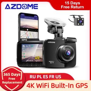 AZDOME GS63H Dash Cam Dual Lens 4K UHD Recording Car Camera DVR Night Vision WDR Built In GPS Wi Fi G Sensor Motion Detection מצלמת דרך 4K לרכב