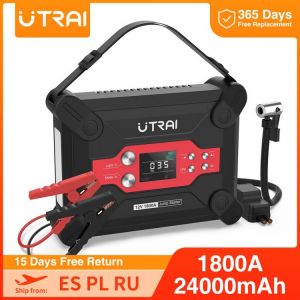 UTRAI Jump Starter 4 in 1 Air Compressor 1800A 24000mAh Power Bank Portable Battery For Car Emergency Booster Starting Device בוסטר התנעה נייד לרכב 4 ב-1 מומלץ דרך עלי אקספרס