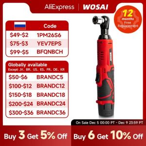 Wosai 45nm Cordless Electric Wrench 12v 3/8 Ratchet Wrench Set Angle Drill Screwdriver To Removal Screw Nut Car Repair Tool - Elec ראצ'ט חשמלי נטען מומלץ לרכישה דרך עליאקספרס