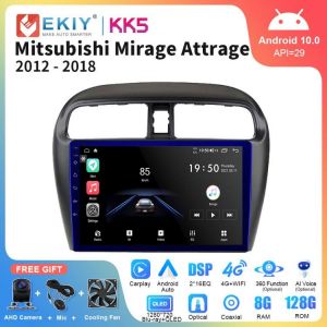 Ekiy Kk5 2din Android 10 Car Radio For Mitsubishi Mirage Attrage 2012-2018 Gps Dvd Player Stereo Multimedia Navigation Head Unit - מערכת אנדרואיד למיצובישי אטראג' - ספייס סטאר עם אנדרואיד אוטו וקארפליי מומלצת לרכישה דרך עליאקספרס