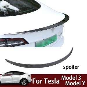 For Tesla Model 3 2022 2021 2020 Spoiler Carbon Type Performance Carbon Fiber Rear Trunk Lip Carbon Fiber Abs Wing Car Styling - S - ספויילר קטן, עדין ואיכותי מבוסס קרבון לטסלה מומלץ לרכישה דרך עליאקספרס