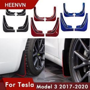 Heenvn 2021 Model3 Carbon Fiber For Tesla Model 3 Mud Flaps Guard Fender Front Rear Wheel Mudguard Tesla Three Abs Accessories - M