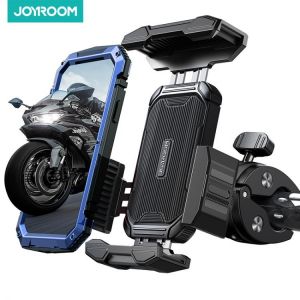 JOYROOM Motorcycle Phone Mount 2023 Newest Security Clamp One Hand Operation Handlebar Bike Phone Holder for 4.7"  7.2" Phone