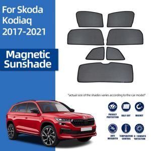 For Skoda Kodiaq Ns7 2016-2022 Magnetic Car Sunshade Visor Front Windshield Frame Curtain Baby Rear Side Window Sun Shade Shield - השחרת חלונות וילונות מגנטיים לסקודה קודיאק לרכישה מעליאקספרס מומלץ