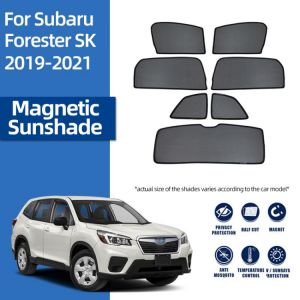 For Subaru Forester 2019 2020 2021 2022 Sk Magnetic Car Sunshade Front Windshield Frame Curtain Rear Side Window Sun Shade Visor - חלונות שחורים מגנטיים וילונות לסובארו פורסטר לרכישה מעליאקספרס