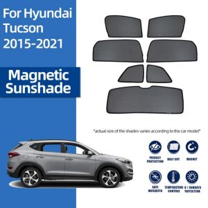 For Hyundai Tucson Tl 2015-2021 Magnetic Car Sunshade Shield Front Windshield Frame Curtain Rear Side Window Sun Shade Visor - Car חלונות שחורים מגנטיים וילונות ליונדאי טוסון 