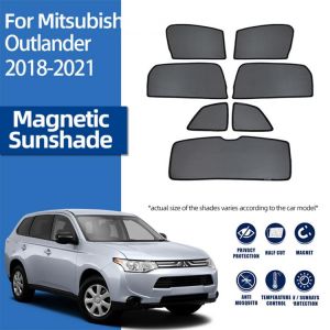 For Mitsubishi Outlander ES 2013 2021 Magnetic Car Sunshade Front Windshield Mesh Frame Curtain Rear Side Window Sun Shade Visor חלונות שחורים מגנטיים וילונות למיצובישי אאוטלנדר מומלץ מאוד לרכישה דרך עליאקספרס