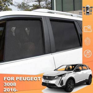 For Peugeot 3008 P84 2016 2023 Magnetic Car Sunshade Shield Front Windshield Frame Curtain Rear Side Baby Window Sun Shade Visor חלונות שחורים מגנטיים וילונות לפיג'ו 3008 מומלץ לרכישה מאליאקספרס