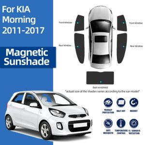 For Kia Picanto Morning Ta 2011-2017 Magnetic Car Sunshade Front Windshield Mesh Curtain Baby Rear Side Window Sun Shade Visor - C