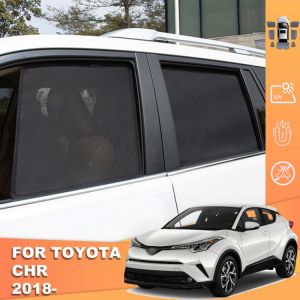 מוסכניקים מצייצים אביזרים לרכב קונים באינטרנט השחרת חלונות לרכב באמצעות וילונות מגנטיים For Toyota Chr Ch-r 2018 2019 2020 2021 C-hr Magnetic Car Sunshade Front Windshield Frame Curtain Rear Side Window Sun Shades - Ca