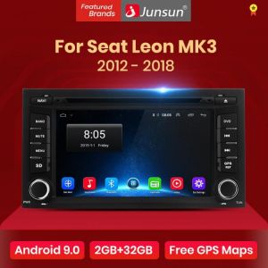 Junsun Android 9.0 DSP 2G+32G for Seat Leon MK3 2012 2013 2014 2015 2016 2018 Car Multimedia Player Radio GPS DVD carplay FM RDS מולטימדיה אנדרואיד מומלצת לקניה אליאקספרס סיאט לאון 