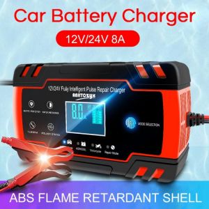 12v 8A Car Battery Charger Fully Automatic 12V 8A 24V Smart Fast Charger for AGM GEL WET Lead Acid Battery Pulse Repair Charger  בוסטר מטען מצברים מומלץ לרכב איכותי ואמין לקניה דרך אליאקספרס