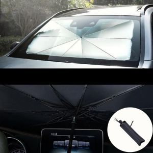 Car Sunshade Interior Front Window Sun Shade Cover UV Protector Sun Blind Umbrella SUV Sedan Windshield Protection Accessories כיסוי שמש מגן שמש לרכב מטריה צורה חדשה ומיוחדת 