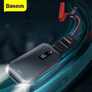 Baseus Car Jump Starter Device Power Bank Emergency 12000mAh High Power 12V Car Battery Booster Auto Starting Device בוסטר התנעה מומלץ דגם חדש ומשופר של חברת Baseus 