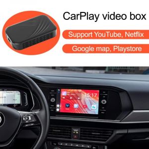 Video Box,for Cars with Apple CarPlay,for Mercedes Benz Audi VW Porsche Toyota Honda Hyundai Kia Ford Mazda Nissan Honda Peugeot פתיחת מסך אנדרואיד מלא עם אפליקציות במערכת מקורית עם CarPlay מובנה