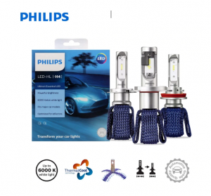 Philips Ultinon Essential LED H4 H7 H8 H11 H16 HB3 HB4 HIR2 9003 9005 9006 9012 12V UEX2 6000K Auto Headlight Fog Lamps (Twin) טורבו לד פיליפס
