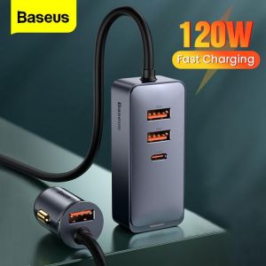 Baseus 120W USB Type C Car Charger Quick Charging for iPhone 12 Pro Xiaomi Samsung Mobile Phone PD QC 3.0 USBC Car Phone Charger
